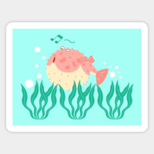 Singing Puffer Fish Sticker